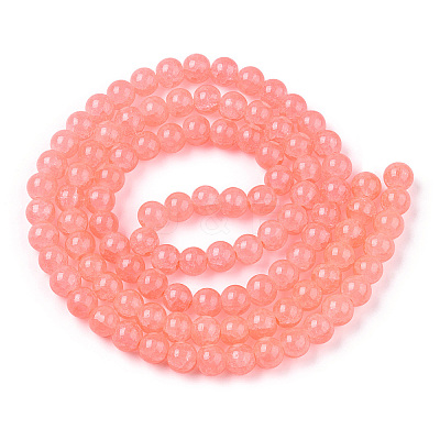 Baking Paint Crackle Glass Bead Strands DGLA-Q023-8mm-YS7-A-1