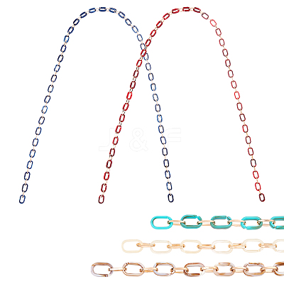 5 Strands 5 Colors Handmade Acrylic & Aluminium Cable Chains AJEW-PH0001-85-1
