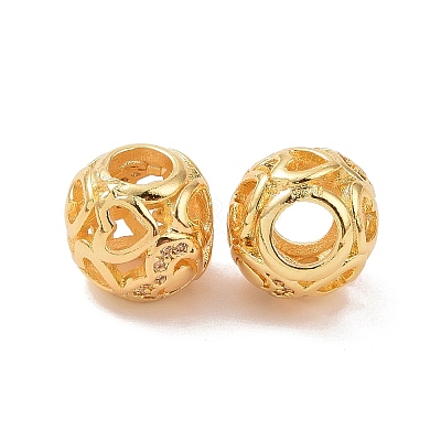 Brass Rhinestone European Beads KK-A179-07G-1