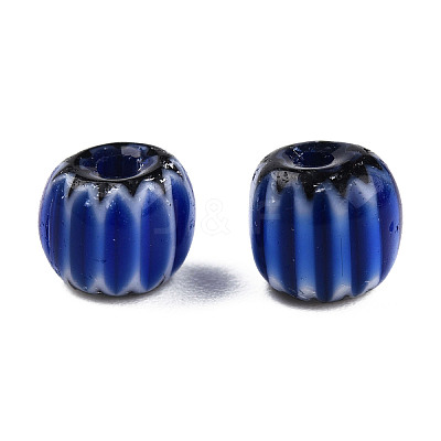 Handmade Lampwork Chevron Beads Strands X-LAMP-N023-003-01-1