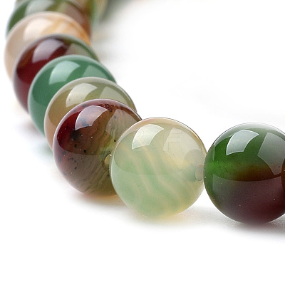 Natural Peacock Green Agate Beads Strands X-G-S259-16-8mm-1