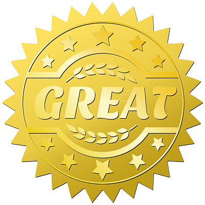34 Sheets Self Adhesive Gold Foil Embossed Stickers DIY-WH0509-035-1