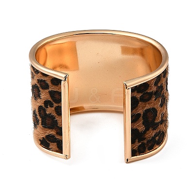 Alloy PU Open Cuff Bangles Bangles BJEW-U014-01G-01-1