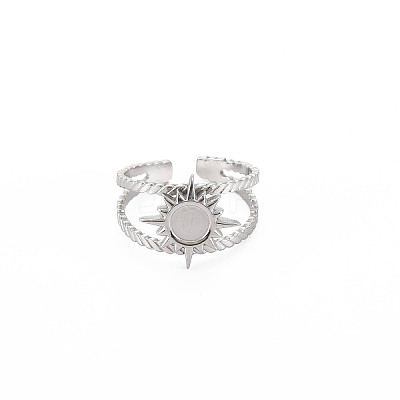 201 Stainless Steel Open Cuff Finger Ring Enamel Settings LS-STAS-S119-159B-P-1