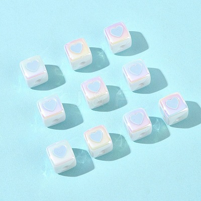 10Pcs Opaque Acrylic Enamel Beads ACRC-FS0001-02C-1