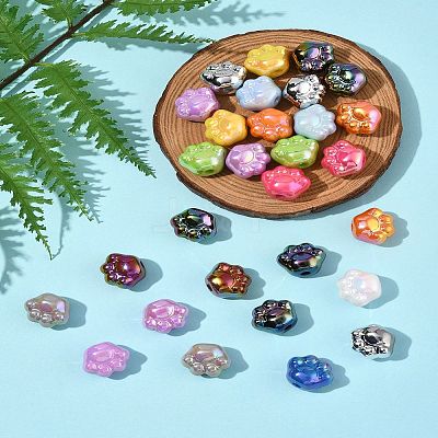 32Pcs UV Plating Acrylic Beads PACR-FS0001-04-1