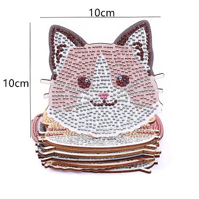 DIY Diamond Painting Animal Theme Coaster Kits PW-WGBBB48-01-1