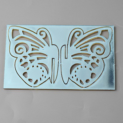 Acrylic Mirror Butterfly Cupcake Toppers FIND-WH0152-208A-1