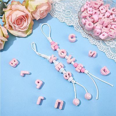 50Pcs Printed Opaque Acrylic European Beads MACR-SP0002-21A-1