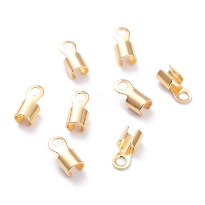 Brass Folding Crimp Ends X-KK-F824-112G-1
