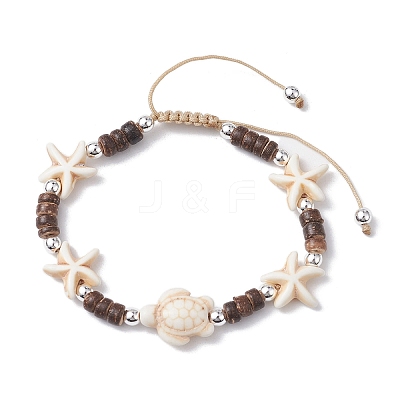 Coconut Braided Bead Bracelets BJEW-JB10078-01-1