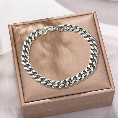 1Pc Men's 304 Stainless Steel Curb Link Chain Bracelets BJEW-DJ0001-82-1