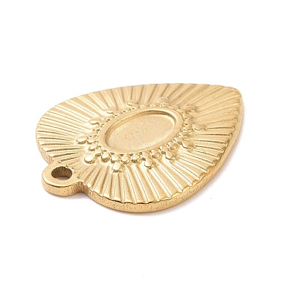 304 Stainless Steel Pendant Cabochon Settings STAS-G287-11G-1