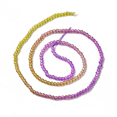 Transparent Gradient Color Glass Beads Strands GLAA-H021-01A-03-1