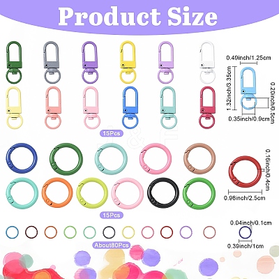 60Pcs Baking Paint Iron Open Jump Rings FIND-YW0009-88-1