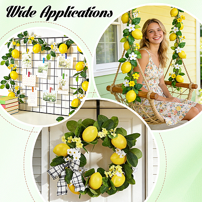 Cloth & Foam Artificial Lemon Cane Garland DIY-WH0899-314-1