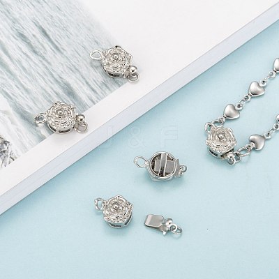 Platinum Plated Brass Box Clasps X-KK64-1