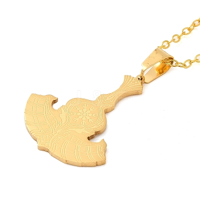 201 Stainless Steel Pendant Necklaces LS-NJEW-G118-04G-1