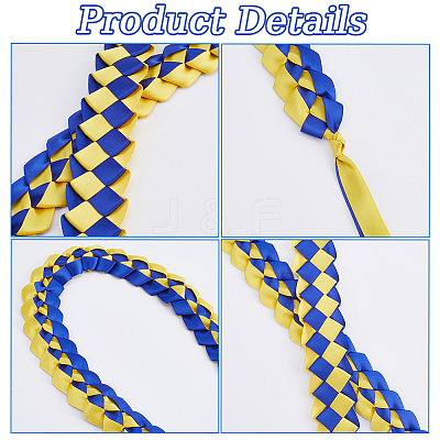 Two Tone Graduation Ribbon Leis FIND-WH0423-78C-1