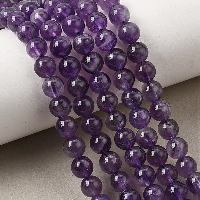 Natural Amethyst Beads Strands X-G-S333-6mm-020-1