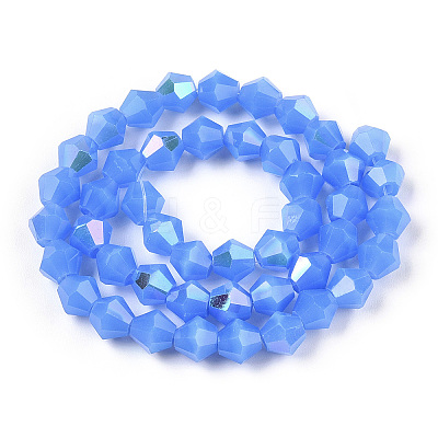 Imitation Jade Electroplate Glass Beads Strands LS-EGLA-A039-J6mm-L04-1