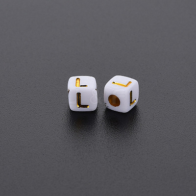 Opaque White Acrylic Beads X-MACR-Q242-010L-1