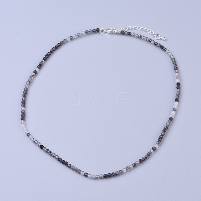 Natural Rutilated Quartz Beaded Necklaces NJEW-K114-B-A05-1
