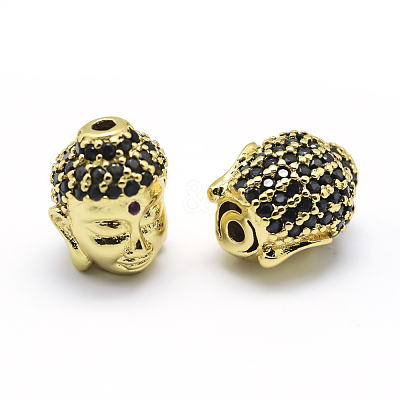 Brass Micro Pave Cubic Zirconia Beads ZIRC-L070-14G-1