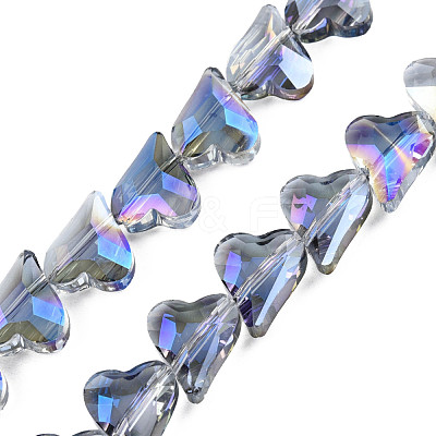 Electroplate Transparent Glass Beads Strands EGLA-N002-44-10-1