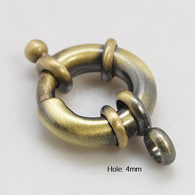 Brass Spring Ring Clasps KK-E266-17mm-AB-NR-1