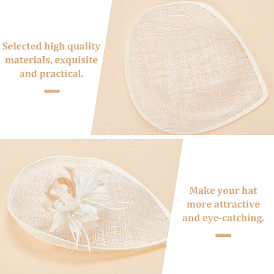 Linen Mini Hat Fascinator Base AJEW-WH0561-32C-1