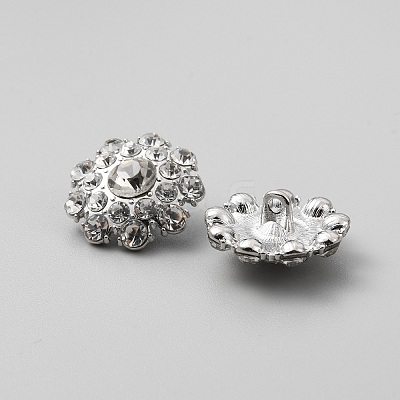 1-Hole Alloy Shank Buttons BUTT-WH0001-08-1