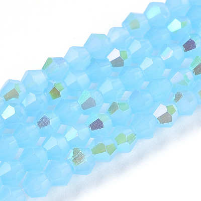 Imitation Jade Electroplate Glass Beads Strands LS-EGLA-A039-J2mm-L03-1