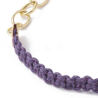 Waxed Cotton Cords Braided Link Bracelets BJEW-JB09963-03-1