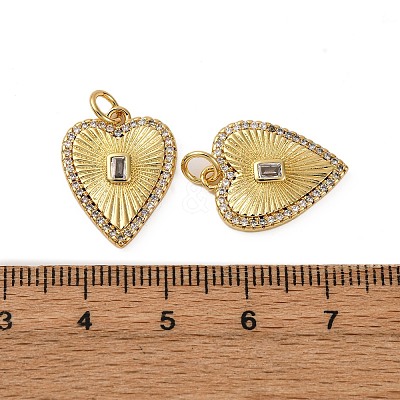 Brass Micro Pave Cubic Zirconia Pendants KK-P308-09G-1