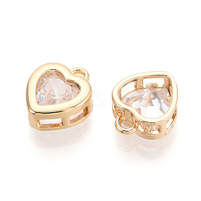 Brass Micro Pave Cubic Zirconia Charms KK-N275-13A-G-1