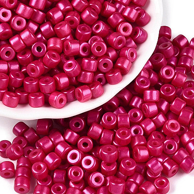 Baking Paint Pearlized Glass Seed Beads SEED-T008-03O-1