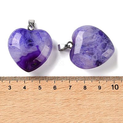 Dyed & Heated Natural Crystal Core Agate Pendants GG-CBACB71-04P-05-1