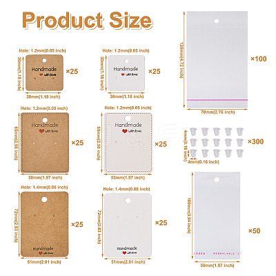 150Pcs 6 Style Paper Earring Display Cards CDIS-BT0001-01-1
