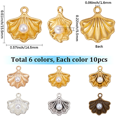 60Pcs 6 Colors Alloy Pendants FIND-SC0017-53-1