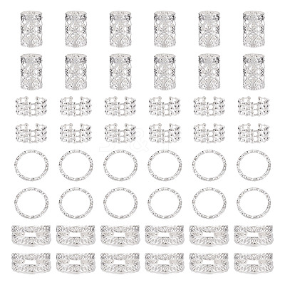 120Pcs 4 Styles Iron Dreadlocks Beads Hair Decoration FIND-TA0005-09S-1