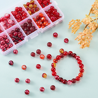 200Pcs 10 Styles DIY Glass Round Beads Sets DIY-CJ0001-97-1