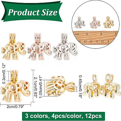 12Pcs 3 Colors Rack Plating Alloy Locket Pendants FIND-FH0004-77-1