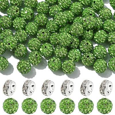 100Pcs Pave Disco Ball Beads RB-YW0001-30E-1