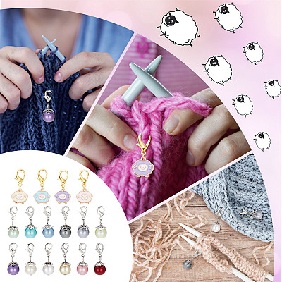 12Pcs Alloy Enamel Sheep Pendant Decorations HJEW-SC0001-22-1