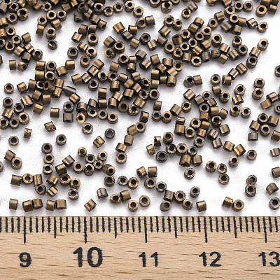 Frosted Plated Glass Cylinder Beads SEED-S047-F-002-1