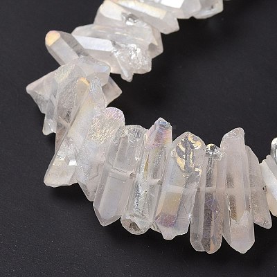 Natural Quartz Crystal Points Beads Strands G-K181-B28-1