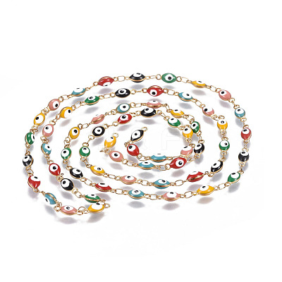 304 Stainless Steel Enamel Chains CHS-P006-08G-A-1