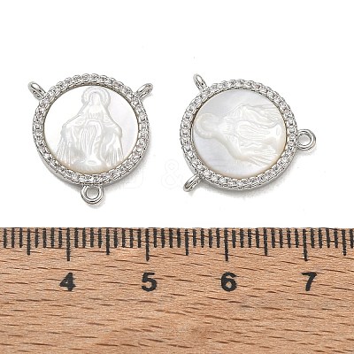 Brass Micro Pave Clear Cubic Zirconia Chandelier Component Links CU-CBA5585-03P-1