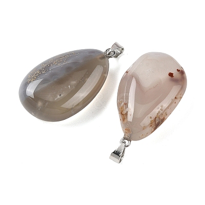 Natural Agate Tumbled Stone Pendants GG-K002-06K-1